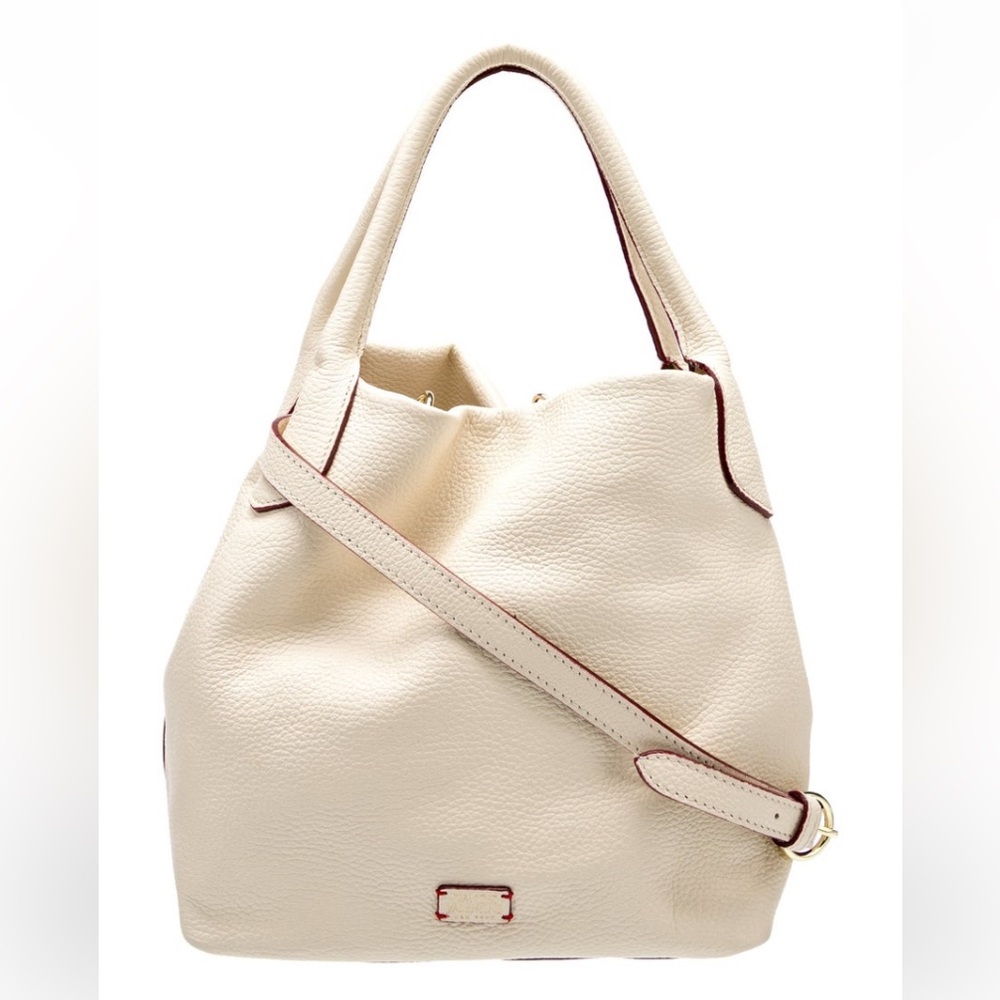 Frances Valentine Sweet Pea Tote in Tumbled  Leather in Oyster